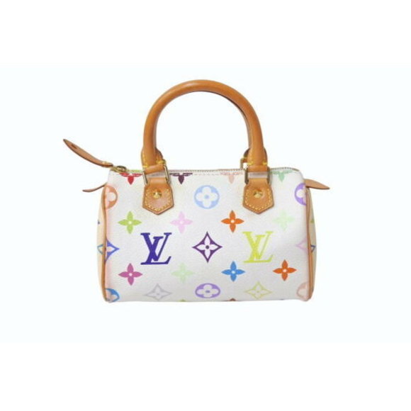 Louis Vuitton Multicolor Speedy Handbag Leather White Takashi Murakami - Picture 1 of 9